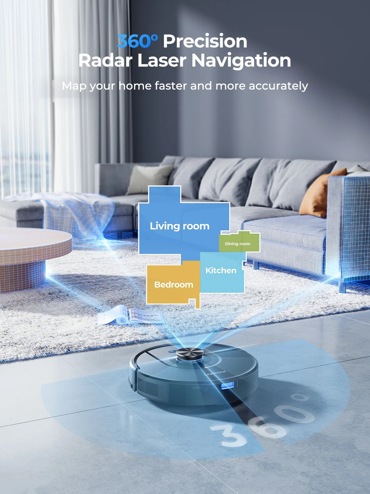 LARESAR Intelligent Luxury Robot Vacuum cleaner - Art of Laser Navigation